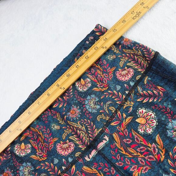 Yoga Democracy Bell Bottom Leggings XL Hippie Flare Leg Festival Floral Boho 70s - Picture 14 of 16